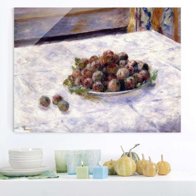 Glas Magnettafel Auguste Renoir - Still Life, A Plate Of Plums