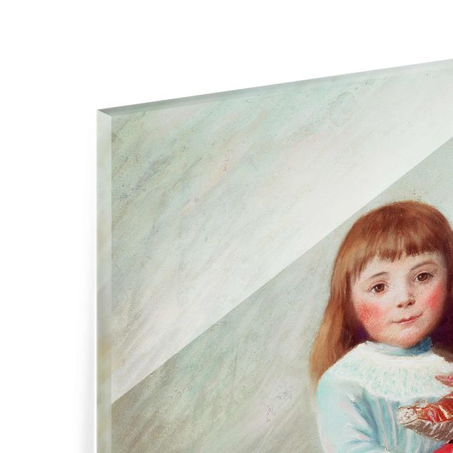Glasschilderijen Auguste Renoir - Suzanne with Harlequin Puppet