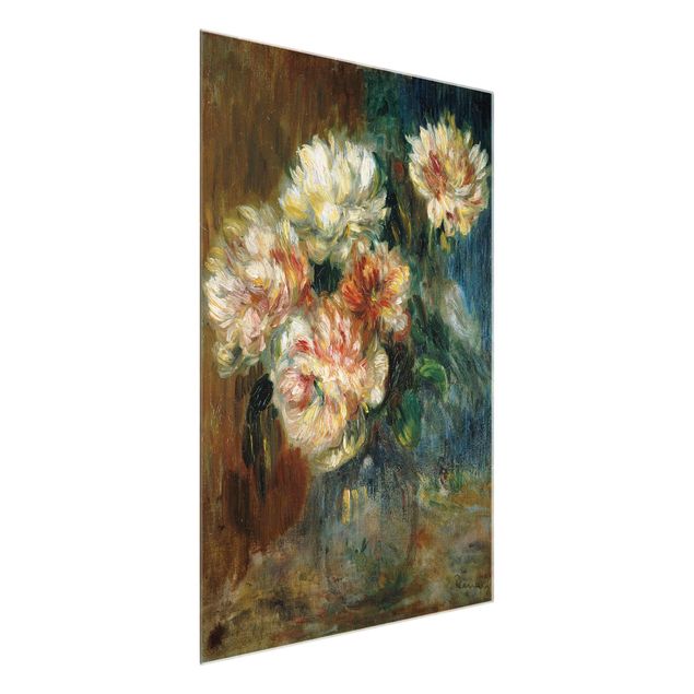 Glasschilderijen Auguste Renoir - Vase of Peonies