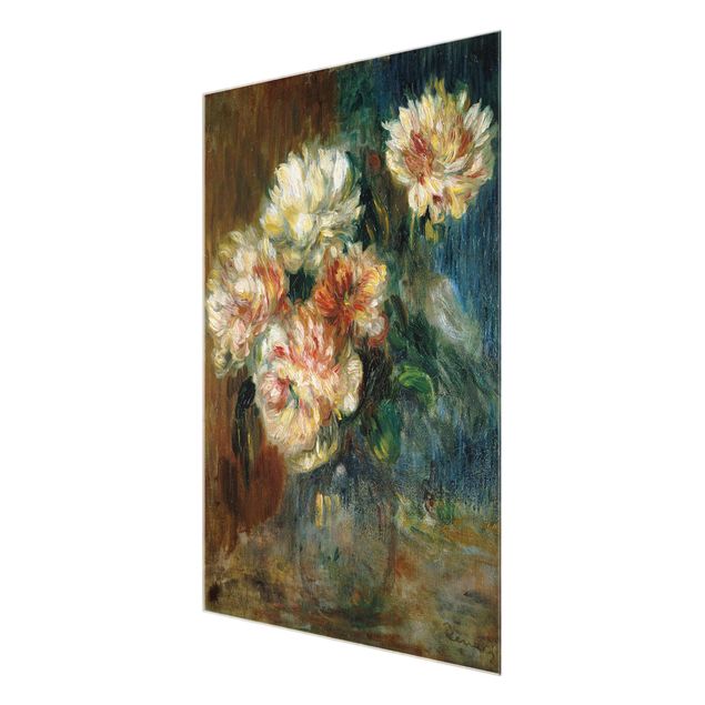 Glasschilderijen Auguste Renoir - Vase of Peonies