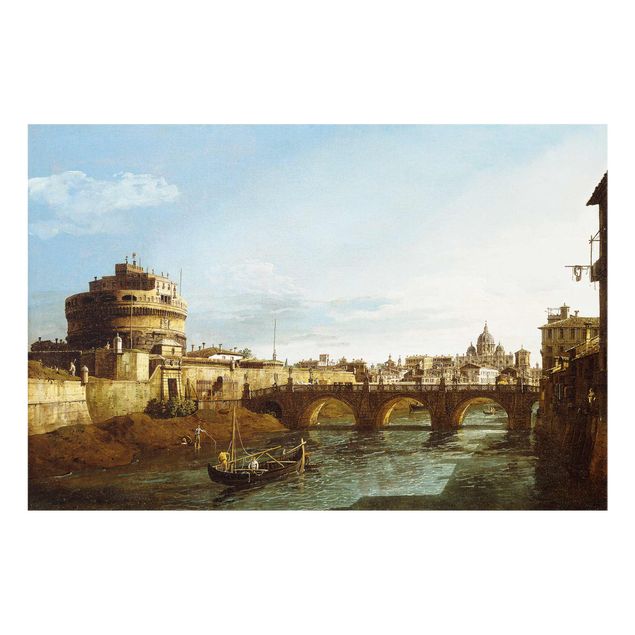 Glasschilderijen Bernardo Bellotto - View of Rome looking West