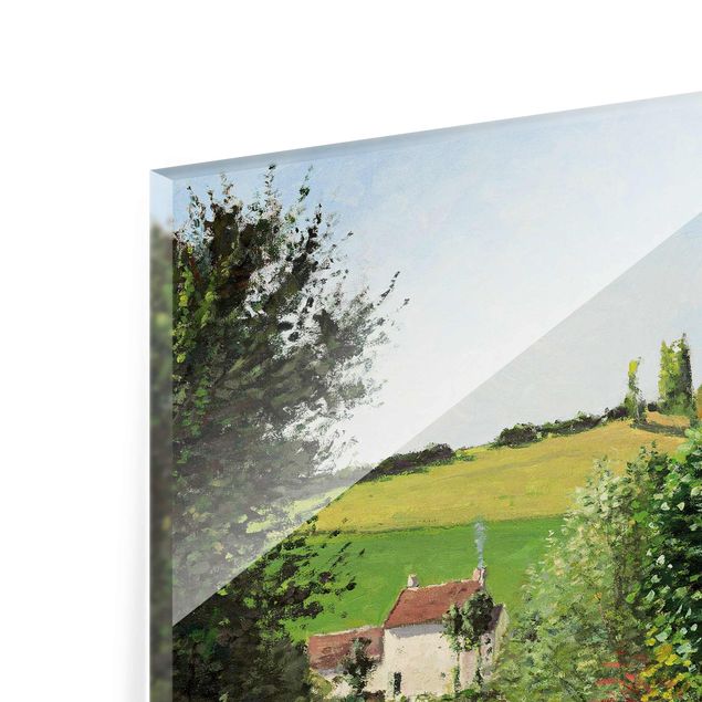 Glasschilderijen Camille Pissarro - Hamlet In The SurRolling Hillss Of Pontoise