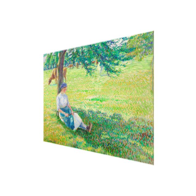 Glasschilderijen Camille Pissarro - Cowgirl, Eragny