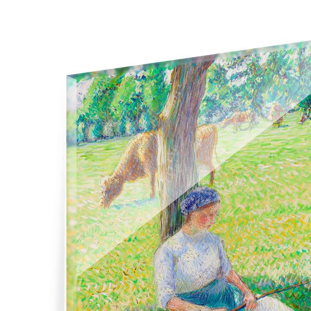 Glasschilderijen Camille Pissarro - Cowgirl, Eragny