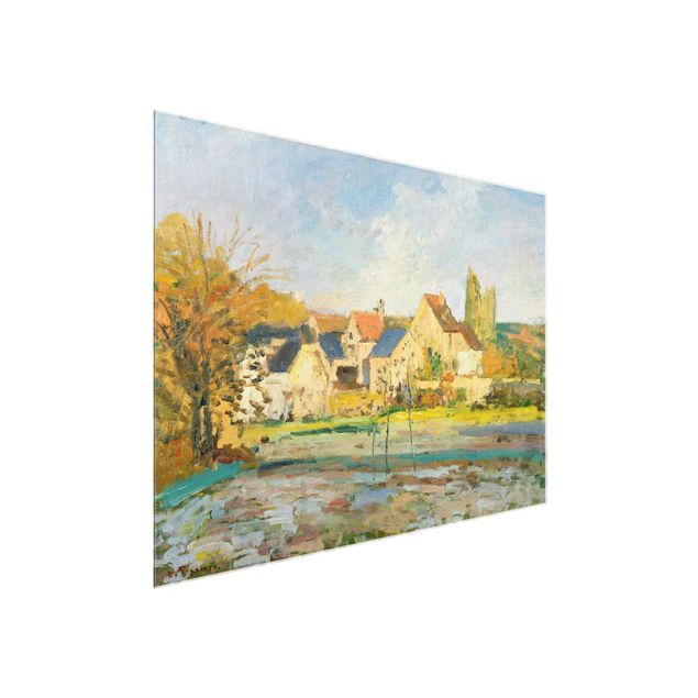 Glasschilderijen Camille Pissarro - Landscape At Osny Near Watering