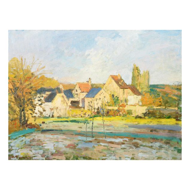 Glasschilderijen Camille Pissarro - Landscape At Osny Near Watering