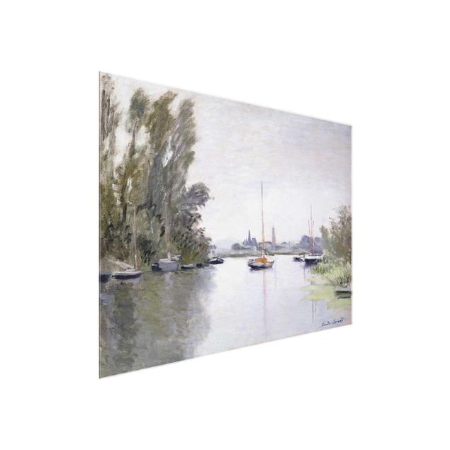 Glasschilderijen Claude Monet - Argenteuil Seen From The Small Arm Of The Seine