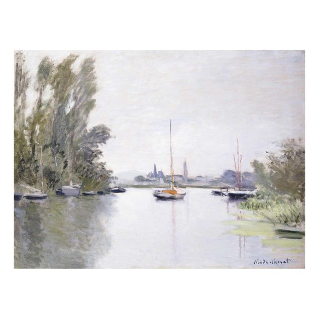 Glasschilderijen Claude Monet - Argenteuil Seen From The Small Arm Of The Seine