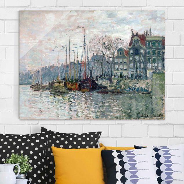 Glas Magnettafel Claude Monet - View Of The Prins Hendrikkade And The Kromme Waal In Amsterdam