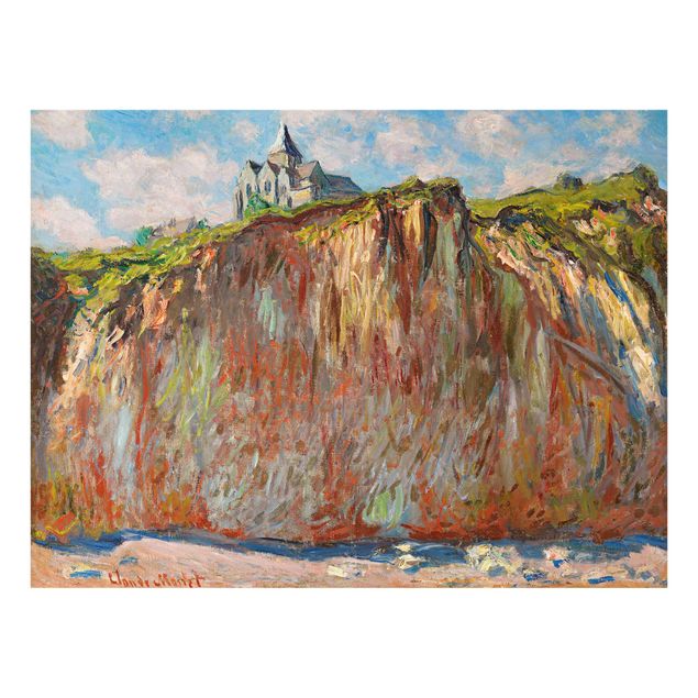 Glasschilderijen Claude Monet - The Church Of Varengeville In The Morning Light