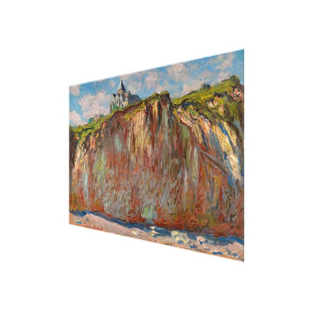 Glasschilderijen Claude Monet - The Church Of Varengeville At Evening Sun