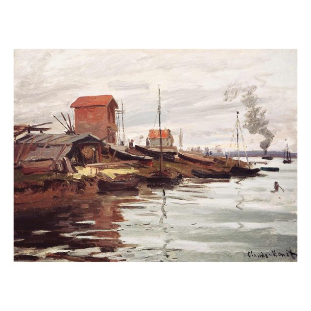 Glasschilderijen Claude Monet - The Seine At Petit-Gennevilliers