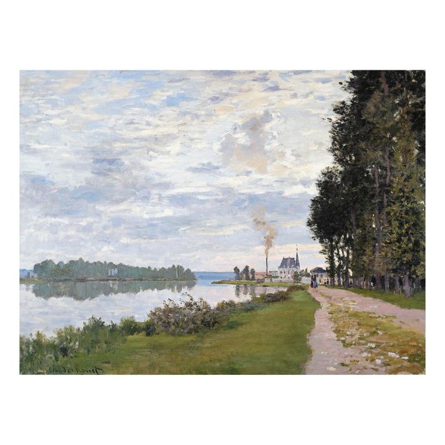Glasschilderijen Claude Monet - The Waterfront At Argenteuil