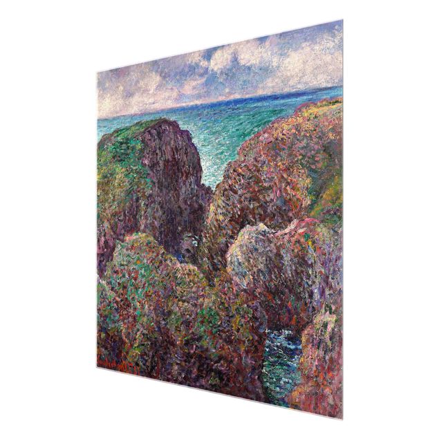 Glasschilderijen Claude Monet - Group of Rocks at Port-Goulphar