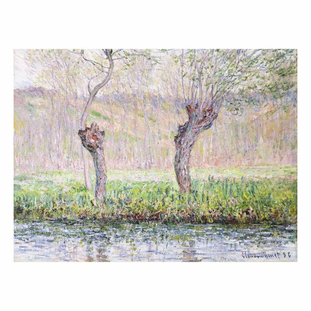 Glasschilderijen Claude Monet - Willow Trees Spring