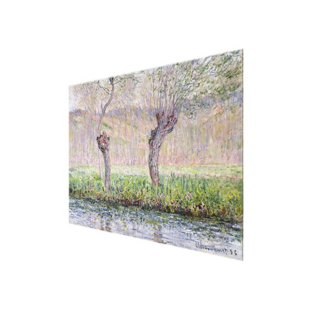 Glasschilderijen Claude Monet - Willow Trees Spring