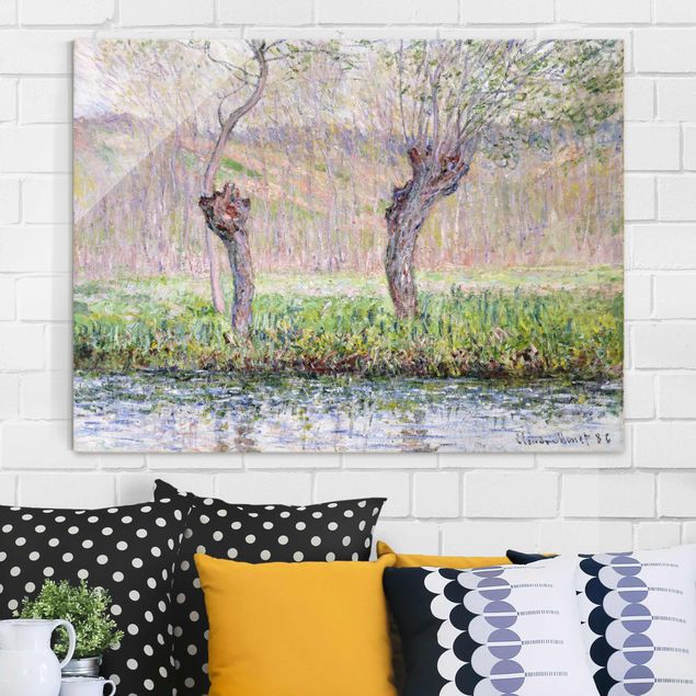 Glas Magnetboard Claude Monet - Willow Trees Spring