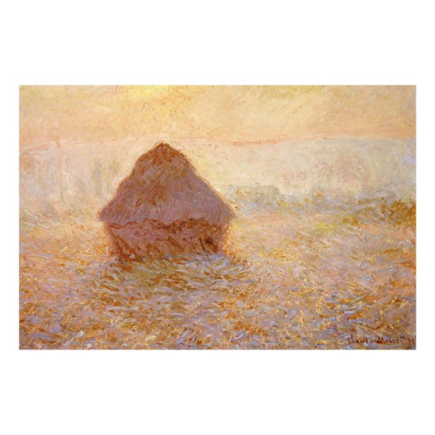 Glasschilderijen Claude Monet - Haystack In The Mist