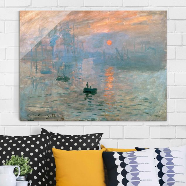 Glas Magnettafel Claude Monet - Impression (Sunrise)