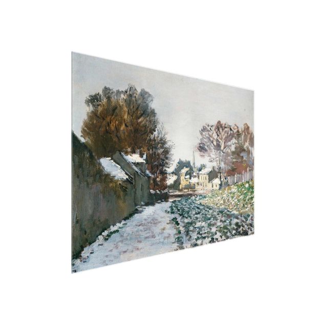 Glasschilderijen Claude Monet - Snow At Argenteuil