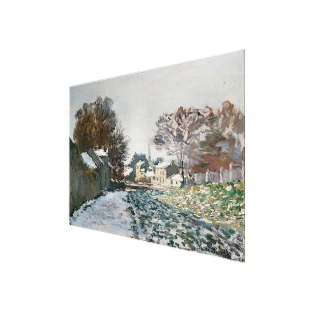 Glasschilderijen Claude Monet - Snow At Argenteuil