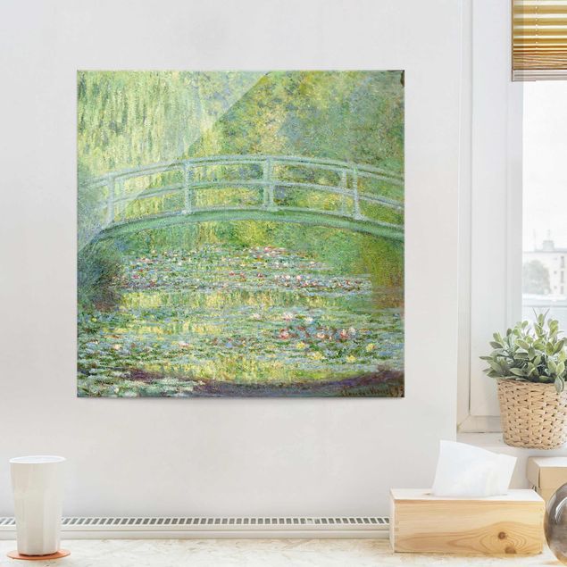 Glasschilderijen Claude Monet - Japanese Bridge