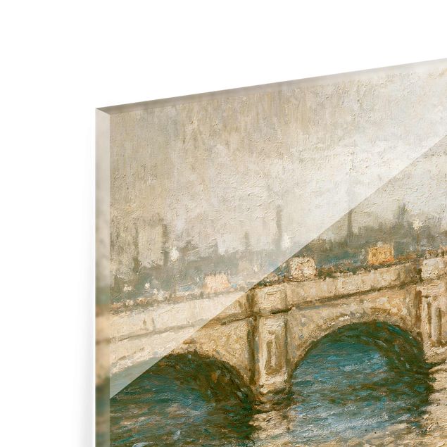 Glasschilderijen Claude Monet - Thames Bridge And Parliament Building In London