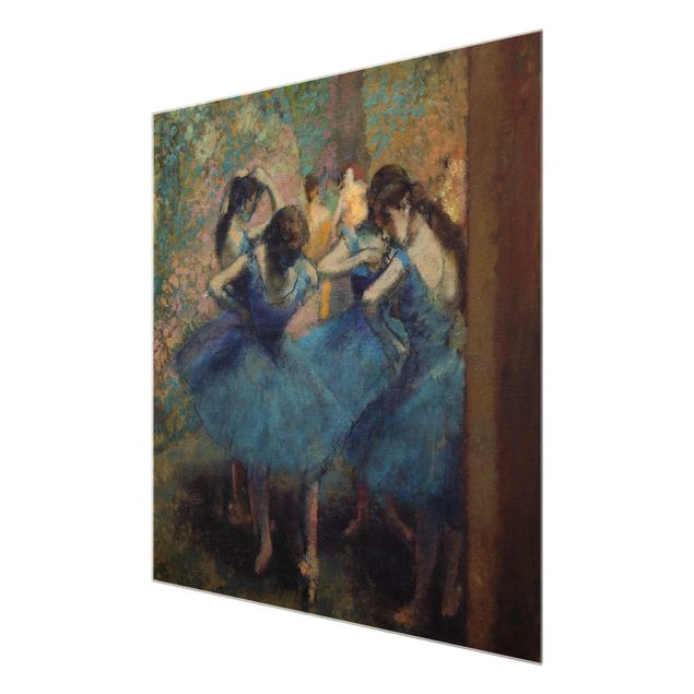 Glasschilderijen Edgar Degas - Blue Dancers