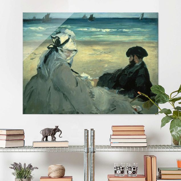 Glas Magnettafel Edouard Manet - On The Beach