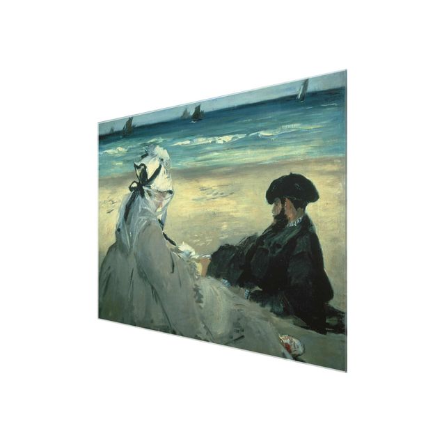 Glasschilderijen Edouard Manet - On The Beach