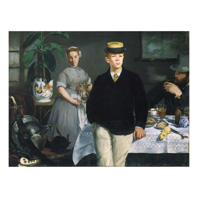 Glasschilderijen Edouard Manet - Luncheon In The Studio