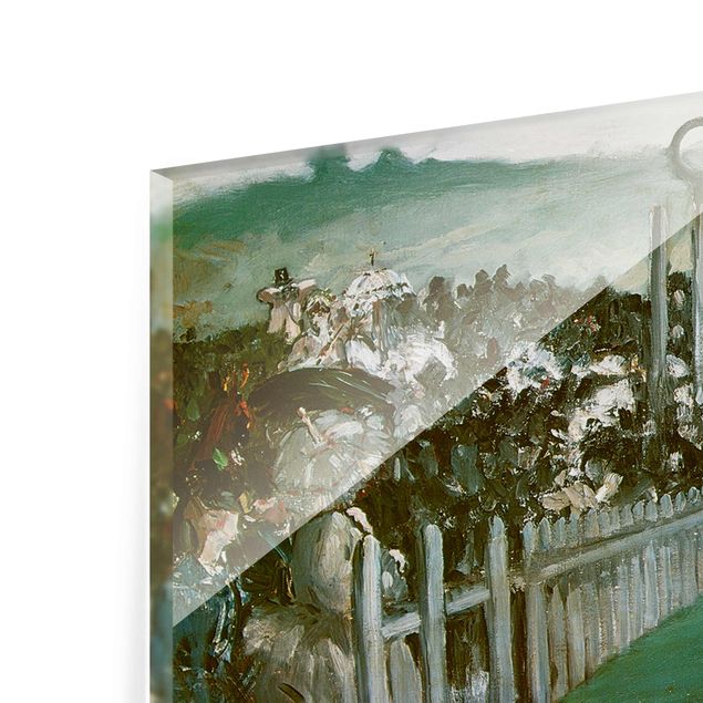 Glasschilderijen Edouard Manet - Races At Longchamp