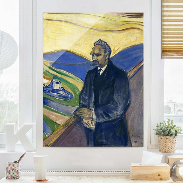 Glasschilderijen Edvard Munch - Portrait of Friedrich Nietzsche