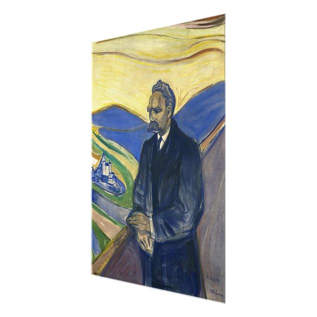 Glasschilderijen Edvard Munch - Portrait of Friedrich Nietzsche