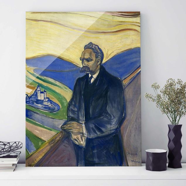 Glas Magnetboard Edvard Munch - Portrait of Friedrich Nietzsche