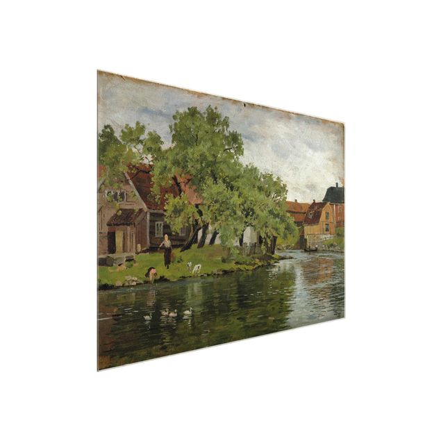 Glasschilderijen Edvard Munch - Scene On River Akerselven