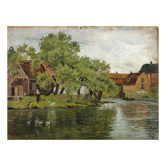 Glasschilderijen Edvard Munch - Scene On River Akerselven