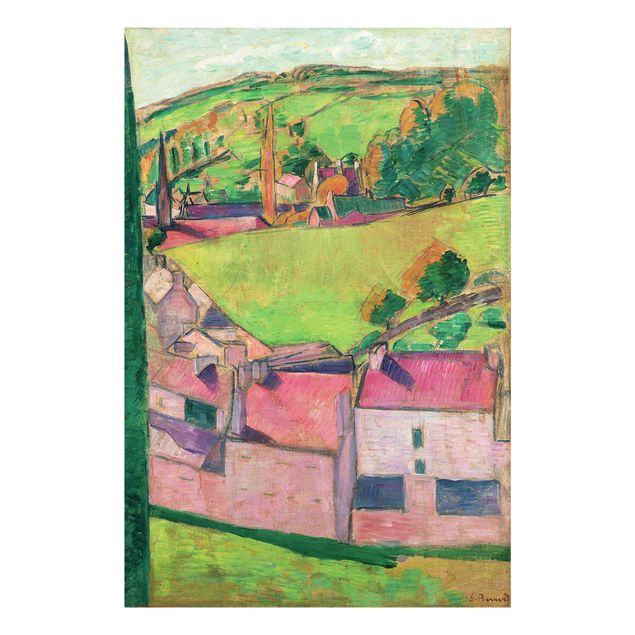 Glasschilderijen Emile Bernard - View of Pont-Aven (Pont-Aven Landscape)