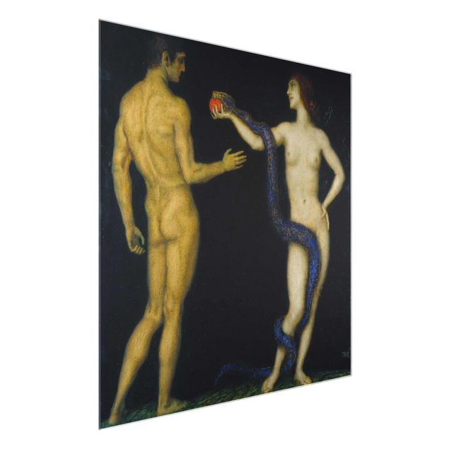 Glasschilderijen Franz von Stuck - Adam and Eve