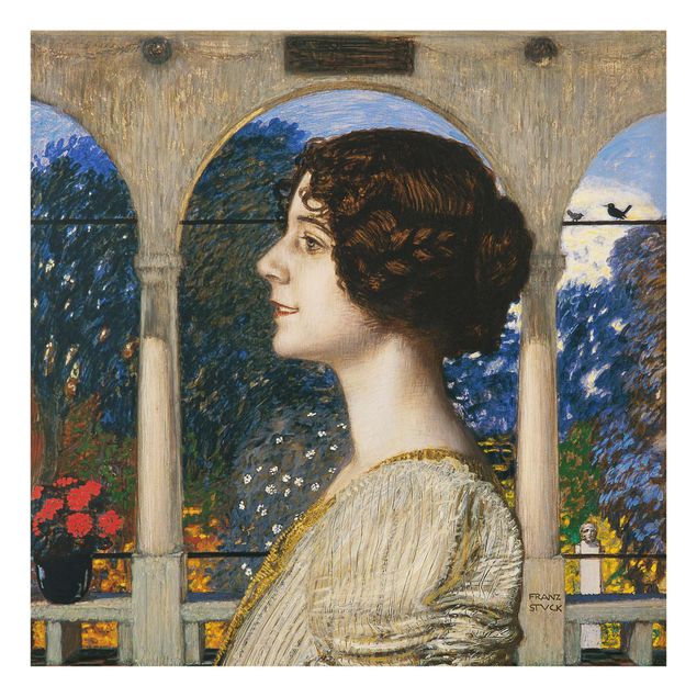 Glasschilderijen Franz Von Stuck - Female Portrait