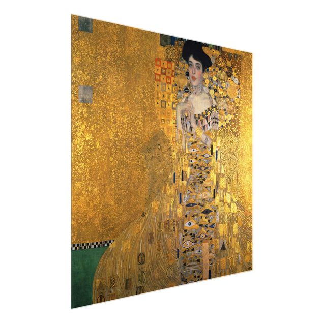 Glasschilderijen Gustav Klimt - Portrait Of Adele Bloch-Bauer I