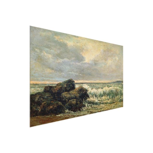 Glasschilderijen Gustave Courbet - The wave