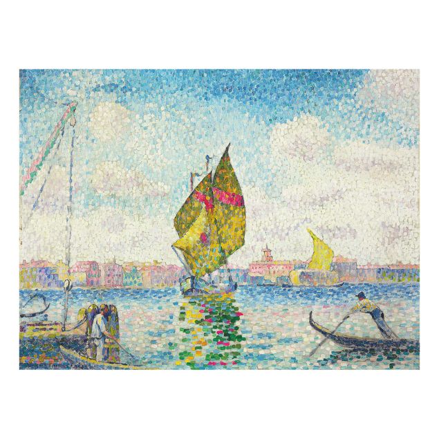 Glasschilderijen Henri Edmond Cross - Sailboats On Giudecca Or Venice, Marine