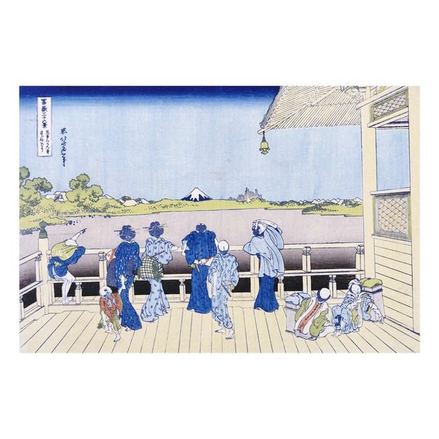 Glasschilderijen Katsushika Hokusai - The Sazai Hall in the Rakanji Temple