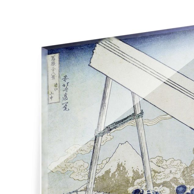 Glasschilderijen Katsushika Hokusai - In The Totomi Mountains