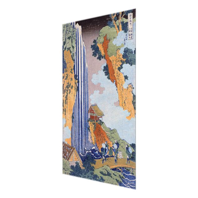 Glasschilderijen Katsushika Hokusai - Ono Waterfall on the Kisokaidô