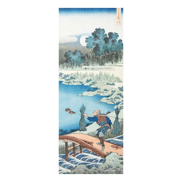 Glasschilderijen Katsushika Hokusai - Rice Carriers (Tokusagari)
