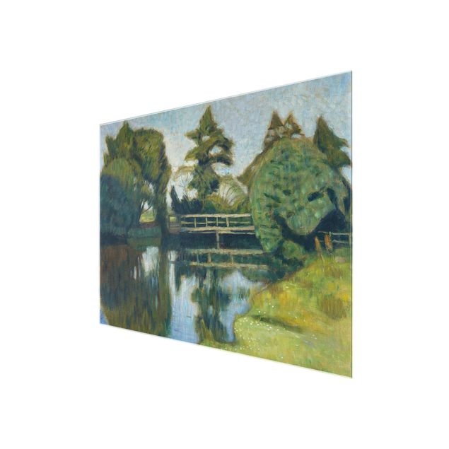 Glasschilderijen Otto Modersohn - The Wümme Bridge