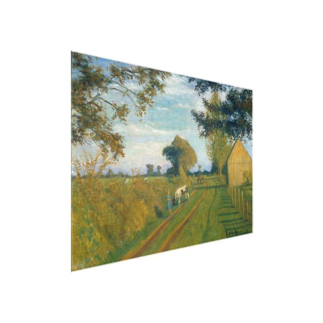 Glasschilderijen Otto Modersohn - Path In The Evening Sun