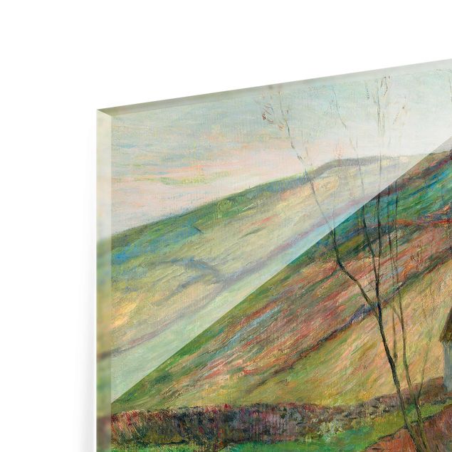 Glasschilderijen Paul Gauguin - Cottages On The Side Of Montagne Sainte-Marguerite